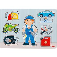 Goki Dřevěná vkládačka Automechanik - Puzzle