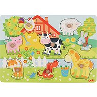 Goki Farm Animals wooden puzzle - Puzzle