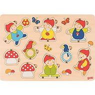 Goki Dřevěná vkládačka Trpaslíci 2in1 - Puzzle
