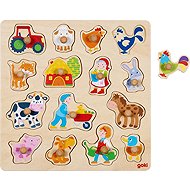 Goki Wood shape sorting puzzle Life on the farm - Puzzle