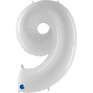 equipmentsenaparty Foil numerals white '9' - 102 cm - Balloons