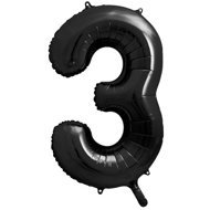 equipmentsenaparty Foil numerals black '3' - 86 cm - Balloons