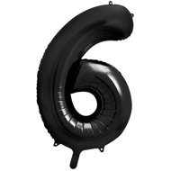 equipmentsenaparty Foil numerals black '6' - 86 cm - Balloons
