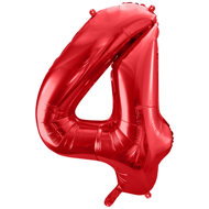 equipmentsenaparty Foil numerals red '4' - 86 cm - Balloons
