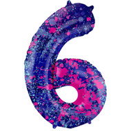 equipmentsenaparty Paint Splash '6' foil numerals - 86 cm - Balloons