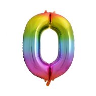equipmentsenaparty Rainbow '0' foil numerals - 85 cm - Balloons