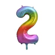 equipmentsenaparty Foil rainbow '2' numerals - 85 cm - Balloons