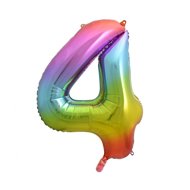 equipmentsenaparty Foil rainbow '4' numerals - 85 cm - Balloons