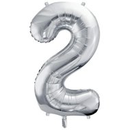 equipmentsenaparty Foil numeral silver '2' - 86 cm - Balloons