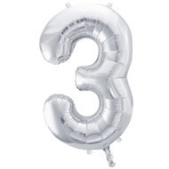 equipmentsenaparty Foil numeral silver '3' - 86 cm - Balloons