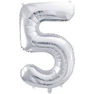 equipmentsenaparty Foil numeral silver '5' - 86 cm - Balloons