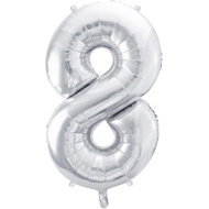 equipmentsenaparty Foil numeral silver '8' - 86 cm - Balloons