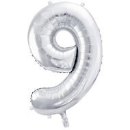 equipmentsenaparty Foil numeral silver '9' - 86 cm - Balloons