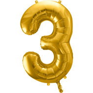 Equipment gold foil numerals '3' - 86 cm - Balloons