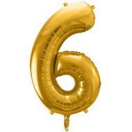 equipmentsenaparty Foil numerals gold '6' - 86 cm - Balloons