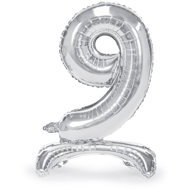 equipmentsenaparty Standing Foil numeral silver '9' - 70 cm - Balloons