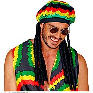 Widmann Rasta cap with dreadlocks - Costume Accessory