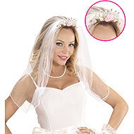 Widmann White veil with crown - Costume Accessory