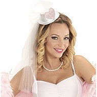 Widmann Bachelorette hat with veil - Costume Accessory