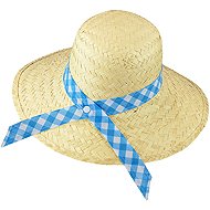 Widmann Straw with blue ribbon ladies - Costume Accessory