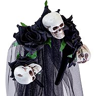 Widmann Black Halloween veil with skulls - Costume Accessory