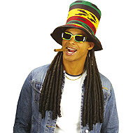 Widmann Rasta hat with black dreadlocks - Costume Accessory