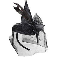 Widmann Hat with veil black headband - Costume Accessory