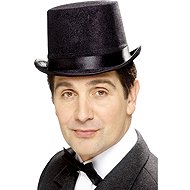 Smiffys Black top hat with ribbon - Costume Accessory
