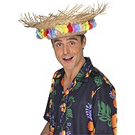 Smiffys Beach straw with flowers Hawaii - Costume Accessory