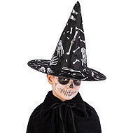 Carnival toys Witch hat with bone motif - Costume Accessory