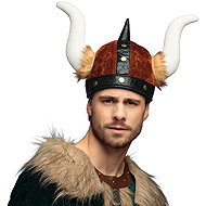Boland Viking helmet with fur and horns - Costume Accessory