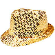 Boland Hat gold with sequins - Costume Accessory