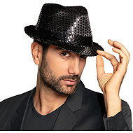 Boland Hat black with sequins - Costume Accessory