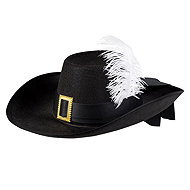 Boland Black Musketeer Hat - Costume Accessory