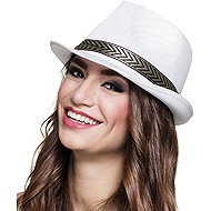 Boland Party hat white with ribbon - Costume Accessory