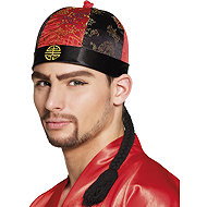Boland Chinese Mandarin hat with braid - Costume Accessory