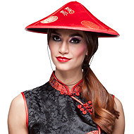 Boland Red Chinese Hat - Costume Accessory