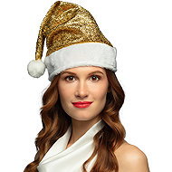 Boland Christmas Santa hat gold - Costume Accessory
