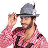 Boland Tyrolean hat with feather and flower deluxe - Costume Accessory