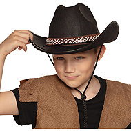 Boland Black children's cowboy hat with ribbon - Costume Accessory