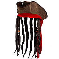 Boland Pirate Jack hat with hair - Costume Accessory