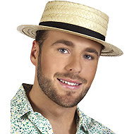 Boland Jonah straw with black ribbon - Costume Accessory