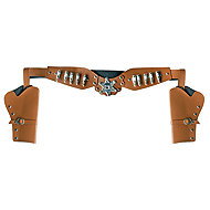 Boland Boland Brown cowboy belt with two holsters - Costume Accessory