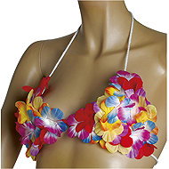Widmann Hawaiian floral bra - Costume Accessory