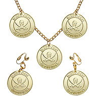 Widmann Pirate necklace and earrings set - Costume Accessory