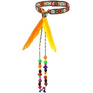 Widmann Hippie headband with beads and feathers - Costume Accessory