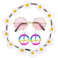Widmann Hippie set with glasses - Costume Accessory