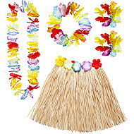 Widmann Hawaiian set with skirt natural - Costume Accessory