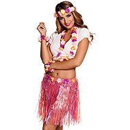 Boland Hawaiian set, pink - Costume Accessory