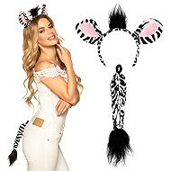 Boland Zebra ears and tail set - Costume Accessory